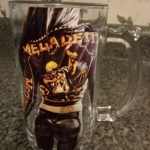 Megadeth Themed "Leather Outfit" Glass Beer Mug